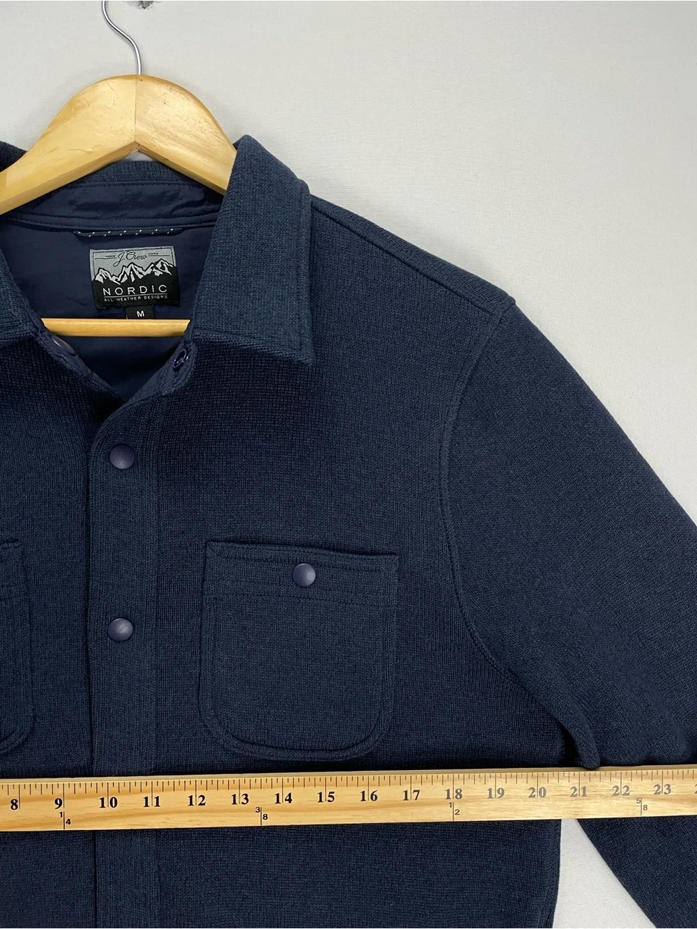 J. Crew Nordic Polartec Thermal Pro Fleece Shirt Jacket Navy Blue Mens M